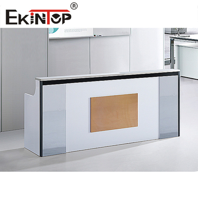 Stół recepcyjny ze stopu aluminium, biurko do recepcji, malowanie MDF