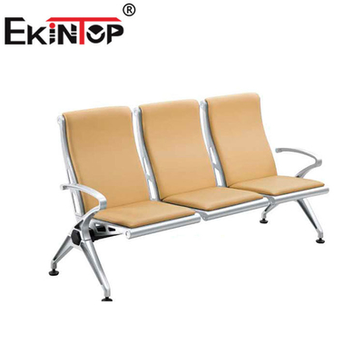 3-osobowy fotel oczekujący ze stali nierdzewnej do szpitali 1220 mm × 680 mm × 800 mm