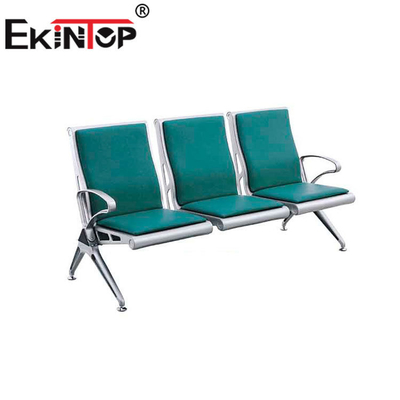 3-osobowy fotel oczekujący ze stali nierdzewnej do szpitali 1220 mm × 680 mm × 800 mm