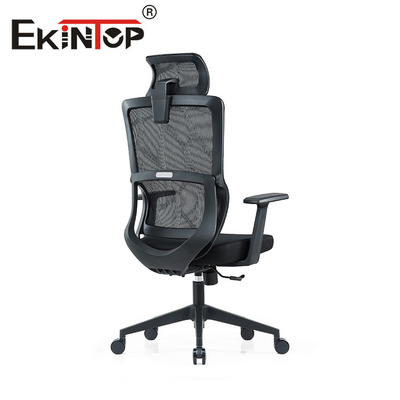 Ergonomiczne krzesło OEM ODM z wysokim oparciem, czarne krzesło z siatki ze stałym podłokietnikiem