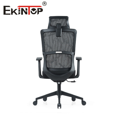 Ergonomiczne krzesło OEM ODM z wysokim oparciem, czarne krzesło z siatki ze stałym podłokietnikiem