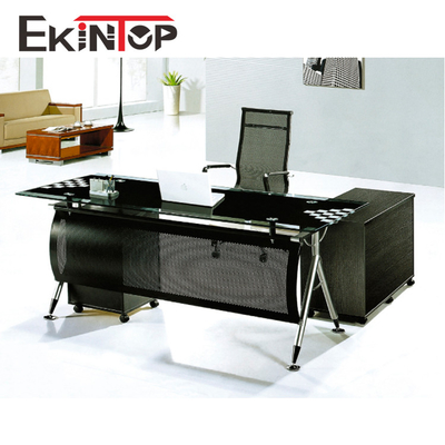 Zamienne biurko ze szkła hartowanego do komputera o wymiarach 2400 mm × 2055 mm × 750 mm