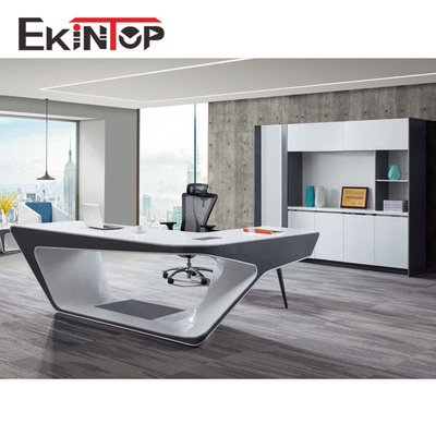 Officeworks Modern Glass Executive Desk MDF Błyszcząca powierzchnia Certyfikat SGS