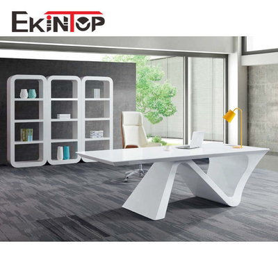 Officeworks Modern Glass Executive Desk MDF Błyszcząca powierzchnia Certyfikat SGS