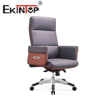 Ergonomiczne skórzane krzesło wykonawcze PU Materiał obrotowy regulowany