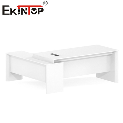 Białe nowoczesne meble biurowe Biurko MDF w kształcie litery L