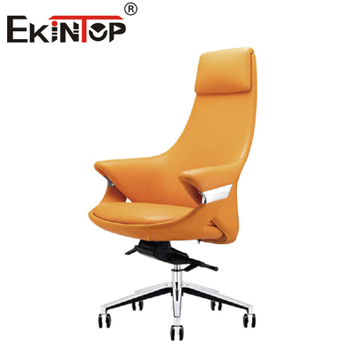 Ergonomiczne krzesło wykonawcze z żółtej skóry Krzesło do salonu