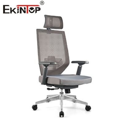 Szare obrotowe ergonomiczne siatkowe krzesło biurowe z regulacją wysokości
