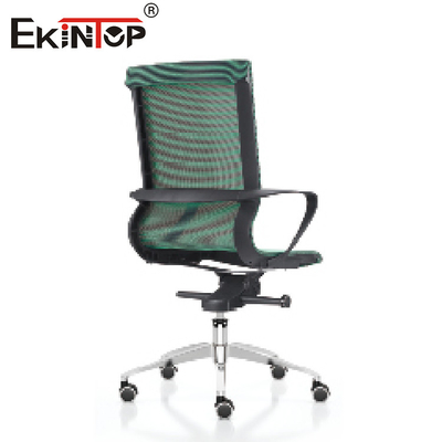 Zielone ergonomiczne krzesło obrotowe z siatki biurowej do biurka komputerowego