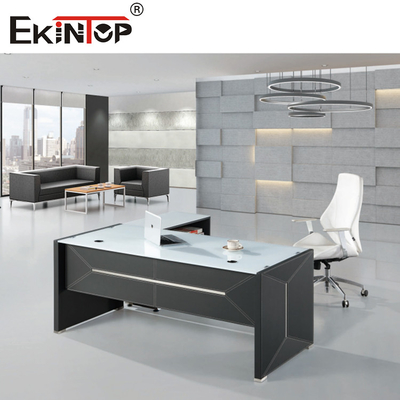 Commercial Officeworks Glass Desk For CEO Executive Office Room