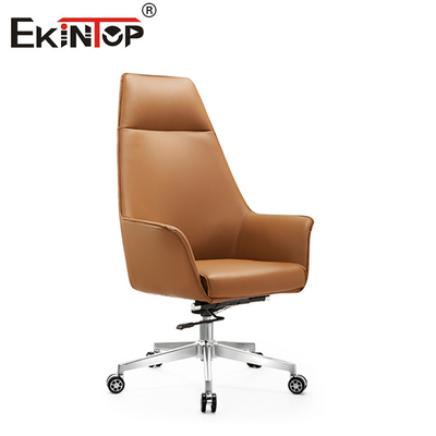 Ergonomiczne skórzane krzesło z oparciem lędźwiowym z podkładką PU