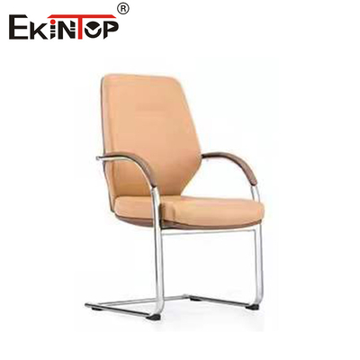 Krzesło biurowe ze skórzanym podkładem chromowanym 320 mm