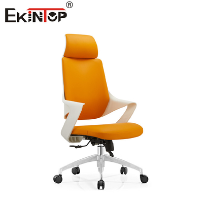 OEM Orange Skóra Krzesło Biurowe Z Metalowymi Nogiem Ciche Koła