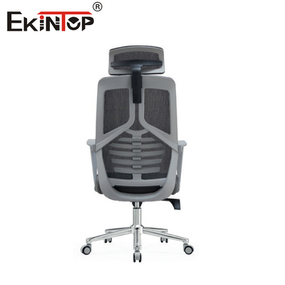 Wielofunkcyjny ergonomiczny krzesło biurowe z szeroką siatką szarej z regulowaną wysokością i obrotową