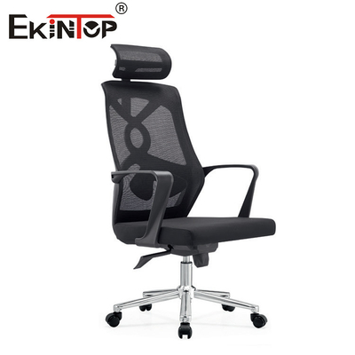 Krzesło biurowe z sieciowego materiału o nowoczesnym stylu i ergonomicznym oparciu głowy
