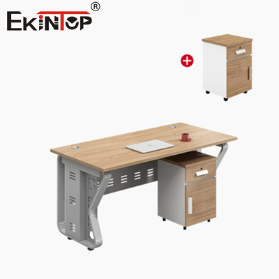 Wysokiej jakości klasyczny styl biurowy biurko metalowe ramy Solid Oak Top