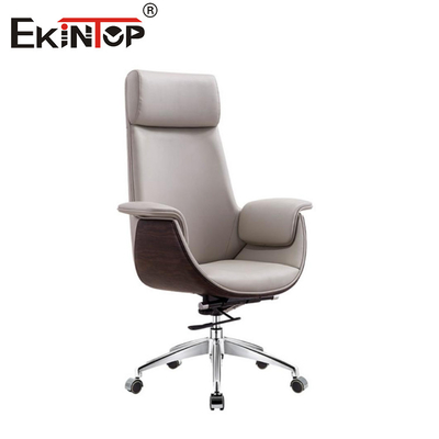 Nowoczesny styl Manager Skórzane Krzesło Biurowe Z Kołami Ergonomiczne Krzesło Projektowe