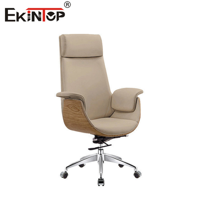 Ergonomiczne skórzane krzesło biurowe z regulowaną wysokością
