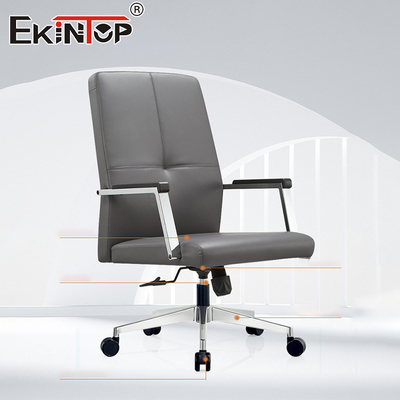 Skórzany menedżer spotkań ze średnim oparciem Executive Ergonomiczne krzesło biurowe Wysokiej jakości krzesła biurowe