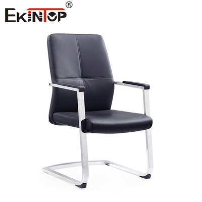 Wygodny, ergonomiczny, czarny fotel ze skóry PU, wysokiej jakości krzesła biurowe