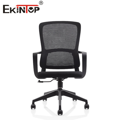 Producent Wygodne, ergonomiczne krzesło komputerowe ze średnim oparciem, regulowane krzesło biurowe z tkaniny