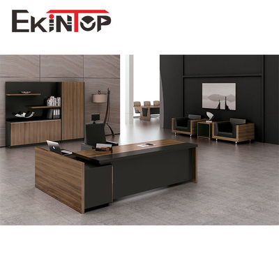 Nowoczesne drewniane biurko z melaminy w kształcie litery L 2400 mm × 1850 mm × 750 mm ODM