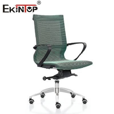 Zielone ergonomiczne krzesło obrotowe z siatki biurowej do biurka komputerowego