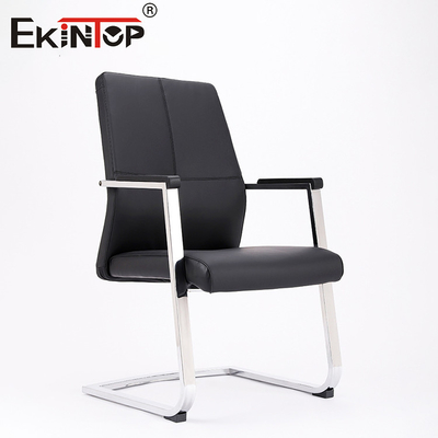 Wygodny, ergonomiczny, czarny fotel ze skóry PU, wysokiej jakości krzesła biurowe